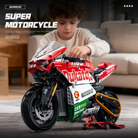 Moto Super Dukardy à l'échelle 1/8, ensemble de blocs de construction électroniques de 723 pièces, batterie rechargeable, ABS, pour les enfants de 5 à 7 ans