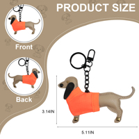 Gantungan Kunci Anjing Dachshund Kulit PU Custom Pabrik Dengan Sweater, Liontin Tas Hewan Lucu untuk Dekorasi Tas Wanita, Hadiah