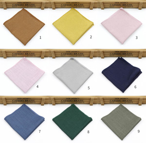 ผ้าเช็ดหน้าผ้าฝ้ายสีล้วนแบบมีกระเป๋าสี่เหลี่ยมสีเขียวเข้มสีกรมท่าเนื้อผ้าโพลีลีอุปกรณ์เสริมสำหรับนักธุรกิจงานแต่งงาน - Product Image 4