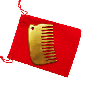 Pettine per massaggio Guasha in rame per massaggio per terapia della testa pettine per capelli massaggiatore per cuoio capelluto strumento SPA trattamento - Product Image 2