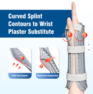 Órtese Ajustável Ortopédica para Palma da Mão com Suporte Metálico Médico para Fixação do Punho em Túnel Carpal e Fraturas - Product Image 3