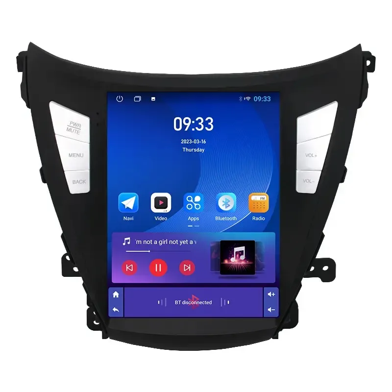 Android Autoradio Vertical Screen Tesla Style Stereo GPS Wifi Car Audio 9.7'' For Hyundai Elantra 2011-2013