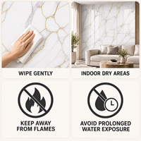 Papier peint adhésif en marbre blanc gris fin avec dorure or, 2,3 mm, en mousse PET IXPE, pour murs de tête de lit de chambre à coucher