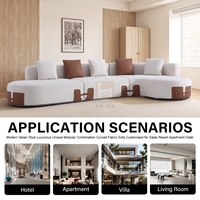 Modernes Italienisches Luxuriöses Modulares Kombinations-Sofa-Set mit Gebogener Stoffpolsterung, Umweltfreundlich und Langlebig, Maßgefertigt für Resorts