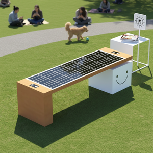Banc solaire intelligent 2026 en promotion – Mobilier urbain extérieur pour parcs - Product Image 3