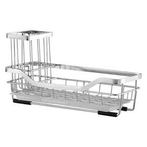 ชั้นวางของอเนกประสงค์สำหรับอ่างล้างจานสแตนเลส พร้อมถาดพับได้ แห้งเร็ว สำหรับวางบนเคาน์เตอร์ - Product Image 3
