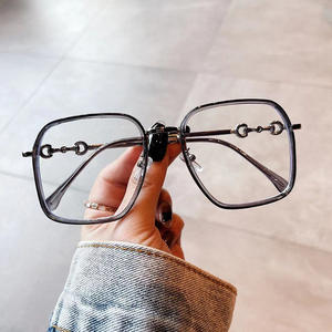 Nouvelles lunettes anti-lumière bleue à monture carrée, hybrides métal TR90, monture complète unisexe, montures de lunettes tendance - Product Image 1