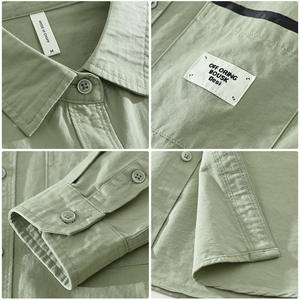 Chemise décontractée pour <span class=keywords><strong>homme</strong></span> 100 % coton à manches longues, anti-plis, col rabattu, idéale pour le quotidien et la vente en gros - Product Image 4