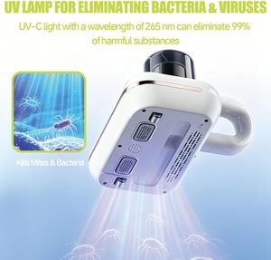 White HEPA Handheld <b>Vacuum</b> Cleaner <b>Portable</b> Cordless Dust Collector with UV Light for Home Hotel Use - Product Image 3