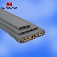 Câble festonné plat certifié CE, 4 conducteurs 2,5 mm² PVC/PUR avec câble en acier pour système de chariot de grue aérienne