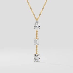 สร้อยคอจี้เพชรคิวบิกเซอร์โคเนียชุบทอง 18K สำหรับผู้หญิง ดีไซน์มินิมอล สายแบบงู เหมาะสำหรับใส่ทุกวันและงานปาร์ตี้ - Product Image 3