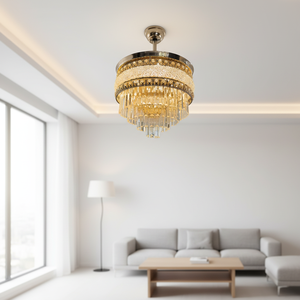 Crystal Ceiling Fan <b>Light</b> Fixture Fandelier with <b>Remote</b> 6 Speed Reversible Motor Indoor Decorative Lighting for Home Hotel - Product Image 4