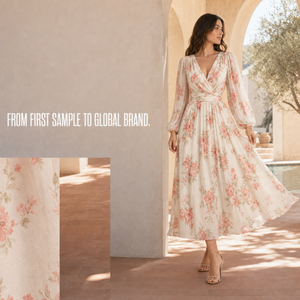 Abito Midi Estetico Boho Floreale in Chiffon 2027 da Donna con Scollo <span class=keywords><strong>a</strong></span> V, <span class=keywords><strong>Maniche</strong></span> Lunghe, Vita Avvolta, Fluido, per Ospite di Matrimonio, Vacanza, Cocktail - Product Image 1