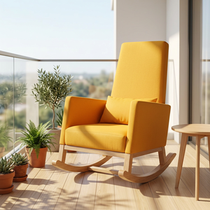 <b>High</b> <b>Back</b> Modular Wood Glider Rocker for Home Office Living Room & Bedroom-Gentle Motion Versatile Nursery Furniture - Product Image 1