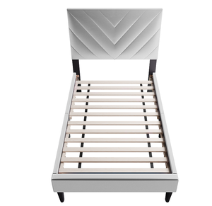 Lit double moderne réglable et confortable avec revêtement en velours - Product Image 2