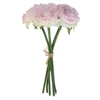 Buket Bunga Peony Kain Buatan Vintage untuk Dekorasi Rumah dan Pernikahan