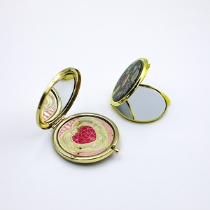 Custom Pattern <b>Mirror</b> Inside 2 Compartment Stainless Steel Pill Organizer Pill Container Pill <b>boxes</b> with Easy Push-Button - Product Image 5