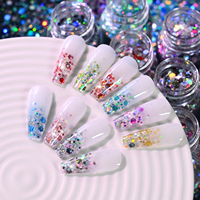 10 pots de paillettes holographiques pour ongles, mélange de flocons hexagonaux épais, paillettes laser irisées, fournitures de décoration pour résine et loisirs créatifs DIY