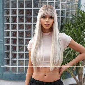 Perruque synthétique transparente haute température pour femme, avec fibres longues ondulées, effet naturel et volumineux, petite taille, vente en gros - Product Image 1