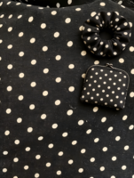 Tissu en coton 100% léger à effet slub avec imprimé à pois, tissage 21S, 100 g/m², 142 cm, robe d'été vintage pour femmes