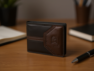 กระเป๋าสตางค์หนังน้ำมันลายปะติดสำหรับผู้ชาย ขนาด 7 นิ้ว แบบพับ ใช้ได้ทุกวัน - Product Image 2