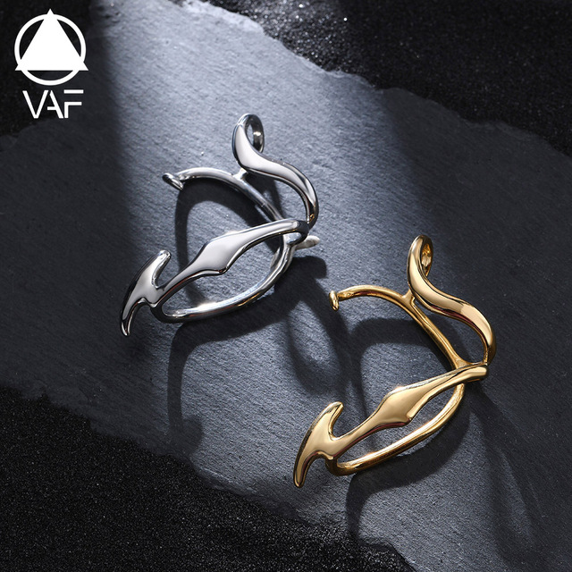 VAF Streamlined Hollow Unisex Ear-Cuffs Stainless Steel Hand Polished Finish Alien Appearance Gestrafft Ohrstulpe