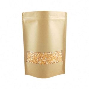 Sacs refermables en papier brun avec fenêtre, fermeture à glissière, impression personnalisée, 10x15cm, pack promotionnel - Product Image 4