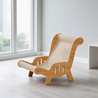 Grande Maison de Luxe en Bois pour Chat, avec Griffoir, Chaise Longue et Lit Canapé Moderne en Sisal, Protection de Meubles, pour Intérieur