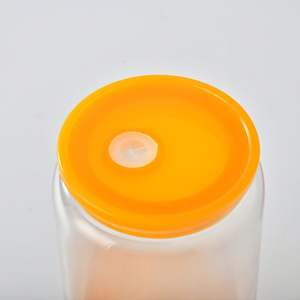 Gobelets en verre pour café glacé de 16 oz, verre transparent coloré pour sublimation avec couvercle en plastique et paille - Product Image 6