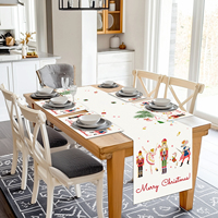 Ensemble de 4 sets de table imprimés Casse-Noisette Joyeux Noël, 12 x 18 pouces, en polyester, résistants aux plis, pour la décoration de table de fête