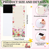 Pegatina Magnética Autoadhesiva para Refrigerador con Diseño Floral, Bloc de Notas Removible, Planificador de Listas de Compras (Personalizable) China