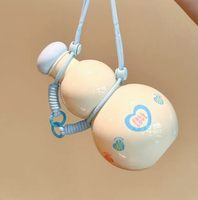 Bouteille d'eau créative en forme de gourde, de qualité alimentaire, élégante, grande capacité, portable, pour le sport en plein air et le camping, cadeau pour étudiants et enfants