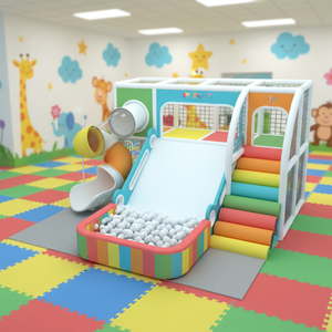 Venta caliente Parque infantil Crochet Kids Indoor Playground Equipment Rainbow <span class=keywords><strong>Net</strong></span> con Soft Playground Ball Pit - Product Image 1