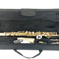 MORESKY Soprano Saxophone Gold Lacquer Finish Black Bb Brass Wind Instrument with Bakelite Head SS-101