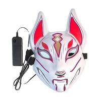 Masque LED lumineux en fil EL qui brille dans le noir pour la décoration de fête, Halloween, Pâques, masque LED pour le visage entier, renard