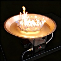Brûleur à gaz rond en acier inoxydable de 49 cm avec télécommande pour tables de foyer extérieur ou foyers.