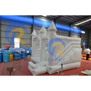 Castillo hinchable blanco inflable de alta calidad para bodas, alquiler de fiestas, de PVC Material, tamaño 6x7M, fácil instalación, parque infantil comercial al aire libre - Product Image 2