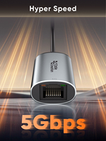 CableCreation Nuevo Adaptador USB-C a Ethernet de 5 Gbps [RTL8157] con Protección OTP de Aleación de Aluminio para MacBook Thunderbolt 5/4/3