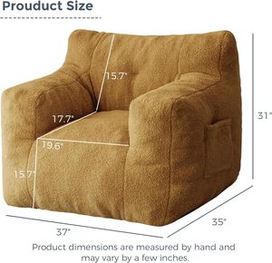 大人のための房状のビーンバッグチェアキッズテディ怠惰なソファアクセントチェア読書用ポケット付きフィラートゥゴーソファを詰めた - Product Image 3