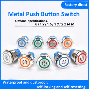 Hot Selling 12/16mm Waterproof LED <b>Light</b> Momentary Latching Power <b>Switch</b> Metal Push Button <b>Switch</b> for Mechanical Equipment - Product Image 5