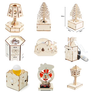 Kit d'expériences scientifiques <span class=keywords><strong>et</strong></span> technologiques pour jeunes enfants : Manuel DIY pour l'éducation scientifique des élèves, gadgets innovants, aide pédagogique en bois - Product Image 1