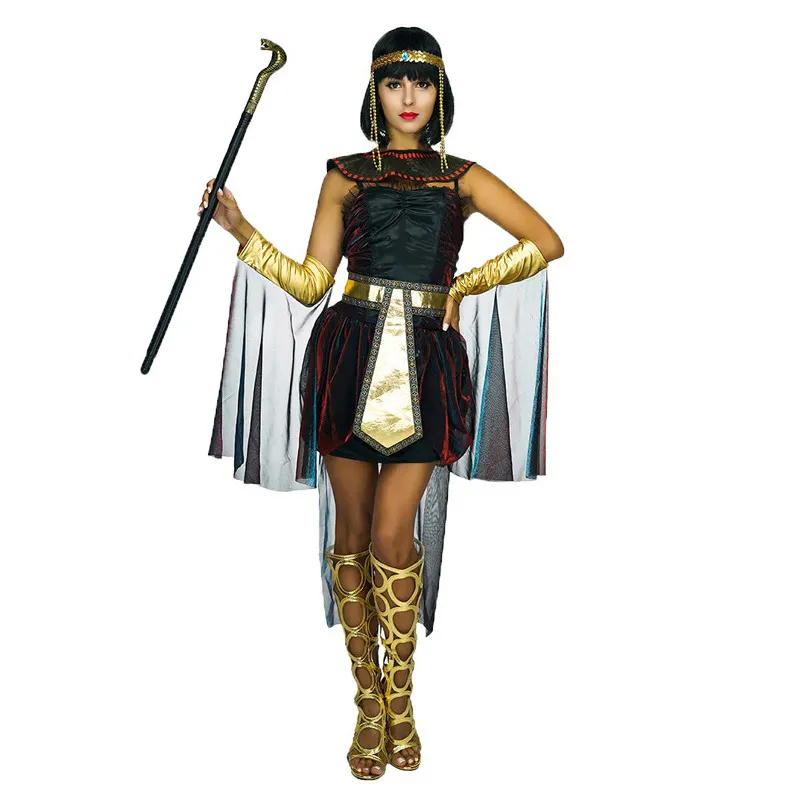 Cadılar bayramı yetişkin kadın kleopatra sahne performansı cosplay parti mısır tanrıçası kostüm