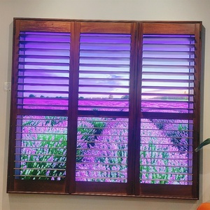 Fenêtre réglable en <span class=keywords><strong>bois</strong></span> de Californie Volets de plantation persienne d'excellente qualité Basswood Angleterre Australie Style Bay Window - Product Image 5