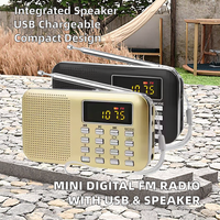 Radio FM de poche portable Vofull, mini haut-parleurs numériques rechargeables, lecteur de Coran et de Bible, radio LCD Gurbani, lecteur de Coran et de Bible mini
