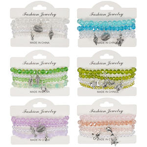 Fashion Jewelry Beaded <b>Bracelets</b> With <b>Shell</b> Charm Multi Layer Elastic Unisex Gift Made In China - Product Image 1