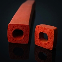 Joint d'étanchéité en caoutchouc silicone personnalisé OEM, tête de champignon rouge, pour service de découpe de bord de verre de porte de four
