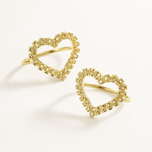 Anillo de Oro de 14k con Diseño Clásico Nugget, Marco de Corazón Estilo Rollie, Anillo Hip Hop para Mujer, Regalo de Aniversario o Fiesta - Product Image 1