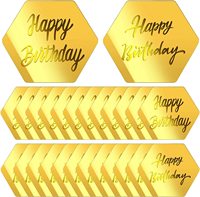 Günstiger Preis Cupcake Topper Spiegel Acryl Sechseck Kuchen Dekoration für Geburtstags feier