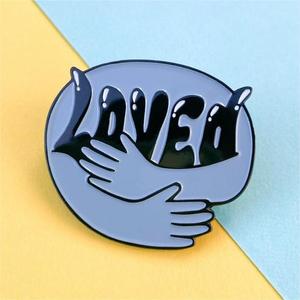 Insignia de Metal brillante personalizada profesional que eres amado Pin de positividad de esmalte suave Regalo de salud mental Diseña tus propios <span class=keywords><strong>Pines</strong></span> de solapa - Product Image 4