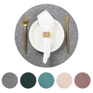 Leichte Tischunterlage aus Stoff, Dekorativ und Hitzebeständig, 38cm Leinen-Tischset, Moderner Minimalismus, Einfarbige Matte - Product Image 5